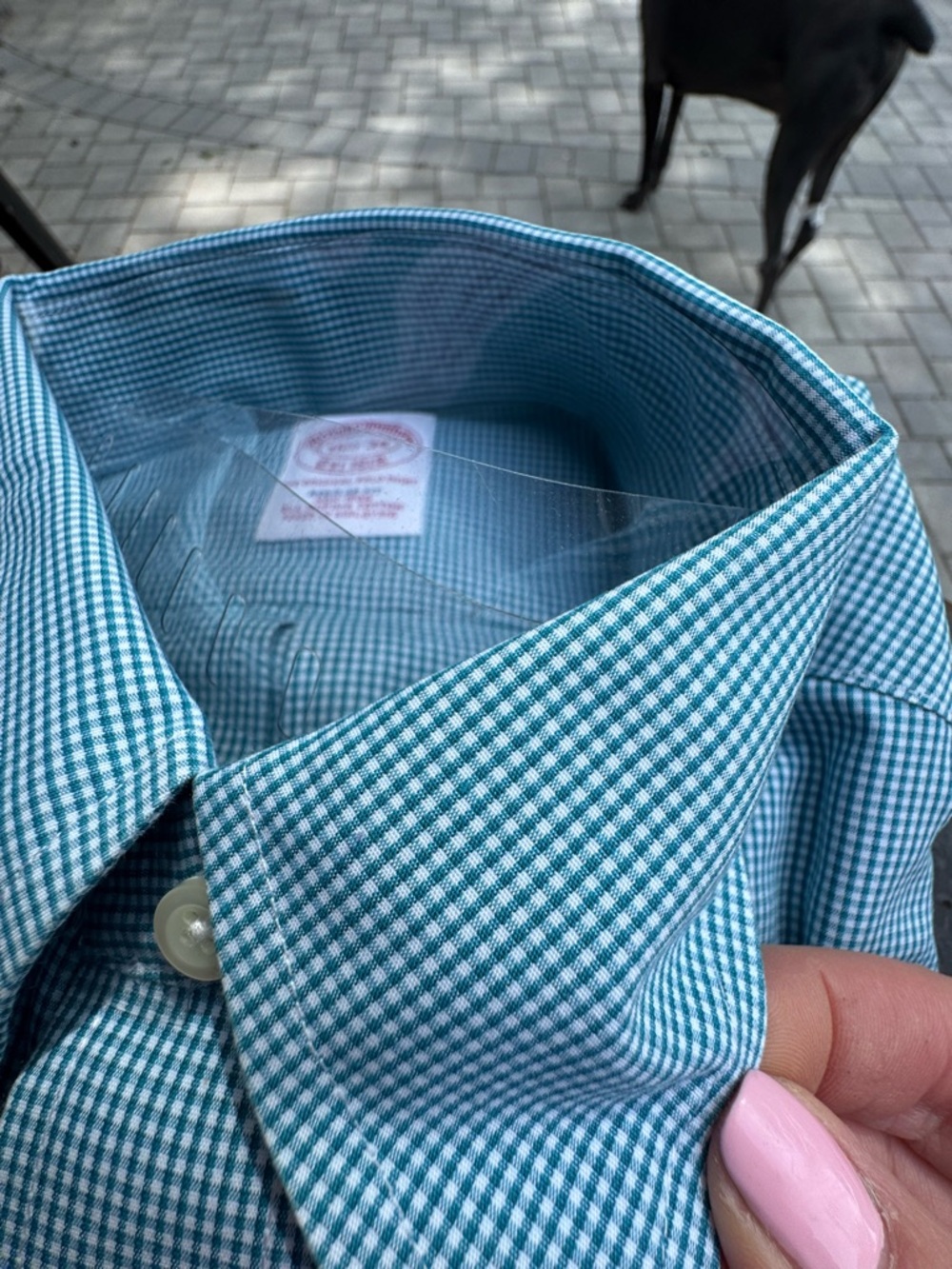Brooks Brothers Non-Iron Dress Shirt NWT 15.5 34 Green Check Button Down - Picture 2 of 3